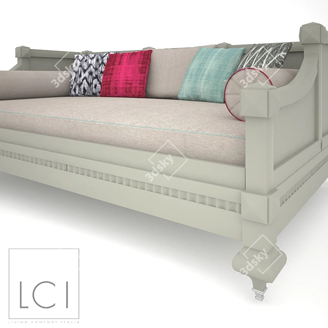 Italian Wood Sofa-Bed: LCI Decora 3D model image 3