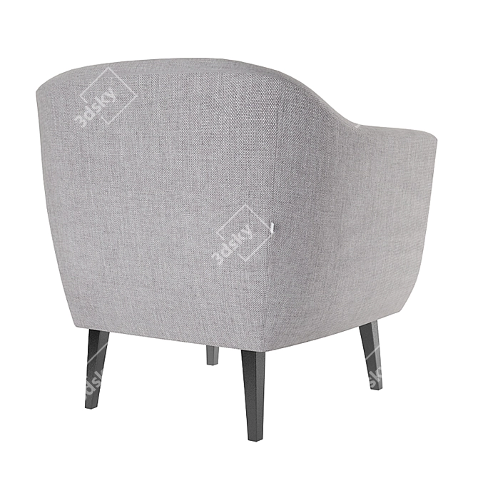 Nora Grey Accent Chair: Stylish, Comfortable, and Durable 3D model image 2