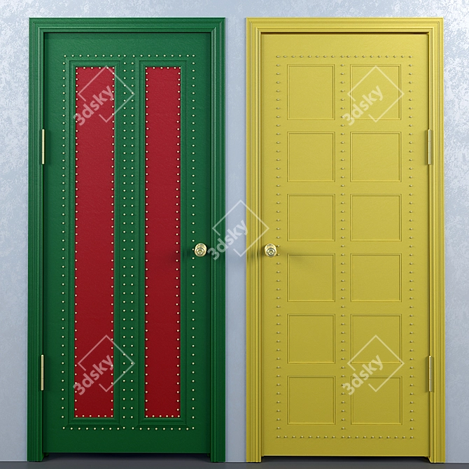 Vibrant Decorative Doors 3D model image 2