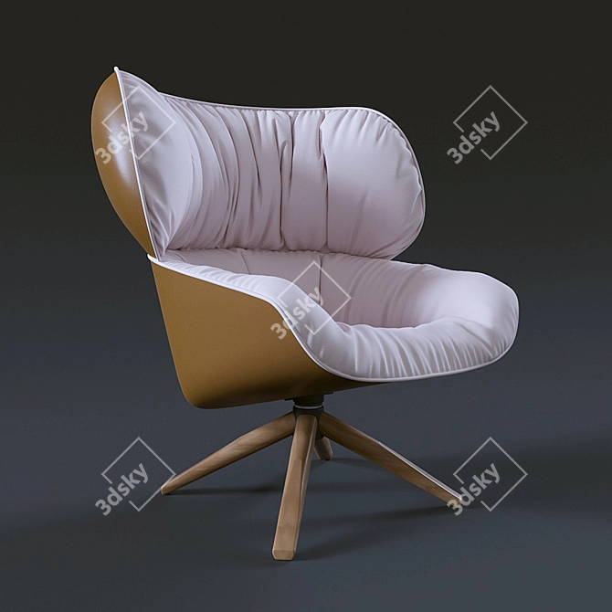 Sleek Armchair: Tabano 3D model image 1