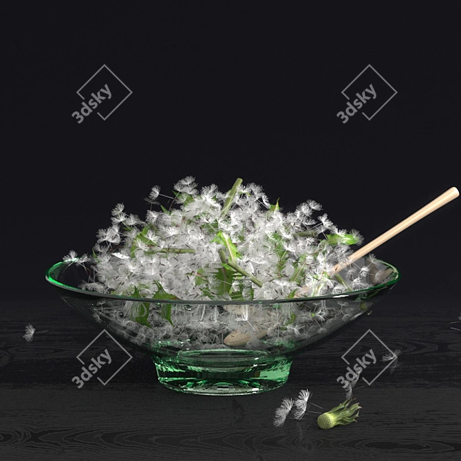Organic Dandelion Salad: Healthy, GMO-Free & Delicious 3D model image 1
