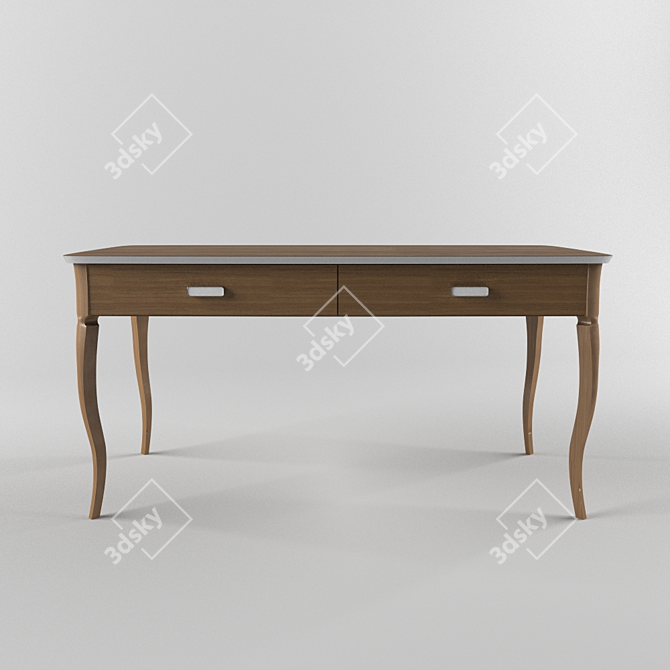 Elegant Dark Wood Table 3D model image 1