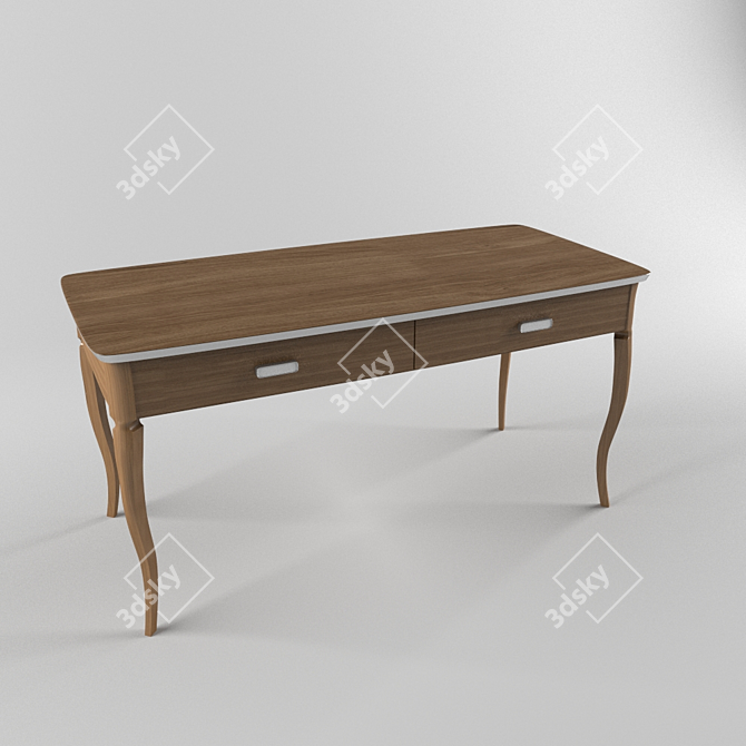 Elegant Dark Wood Table 3D model image 2