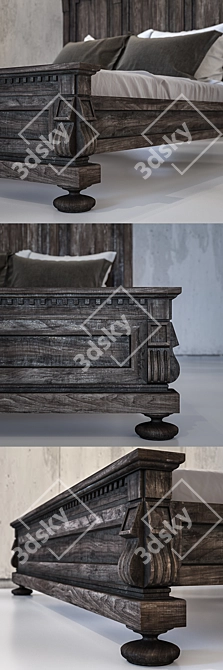 Classic Elegance: St. James Panel Bed 3D model image 2