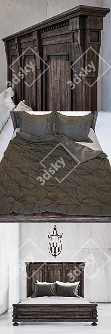 Classic Elegance: St. James Panel Bed 3D model image 3