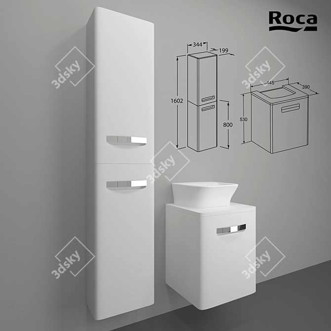 Roca The Gap Column Cabinet 3D model image 1