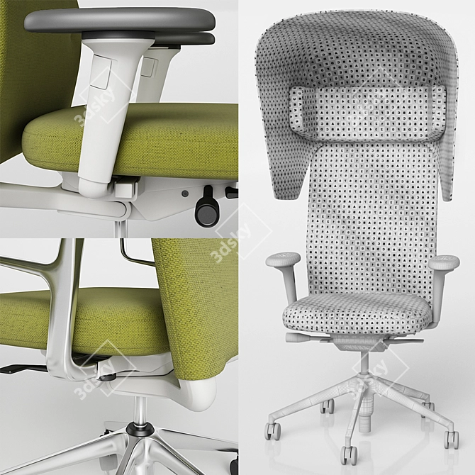 ErgoFlow High Back Office Chair 3D model image 3