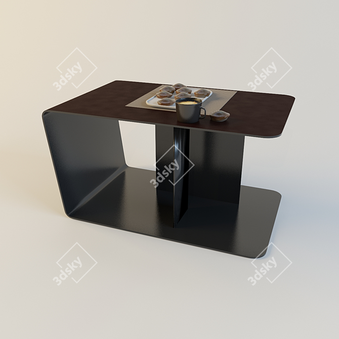 Contemporary Coffee Table with Paris-Seoul Fusion 3D model image 1