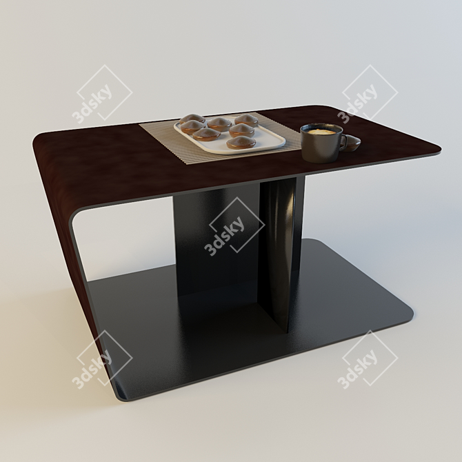 Contemporary Coffee Table with Paris-Seoul Fusion 3D model image 2