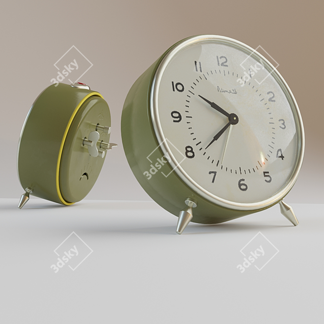 Vintage Soviet Alarm Clock 3D model image 1