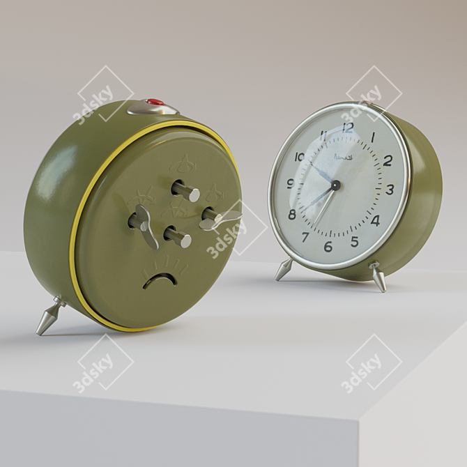 Vintage Soviet Alarm Clock 3D model image 2