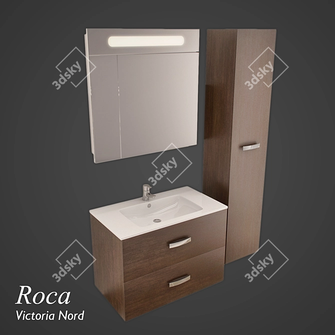 Roca Victoria Nord 80 Wenge Vanity 3D model image 1