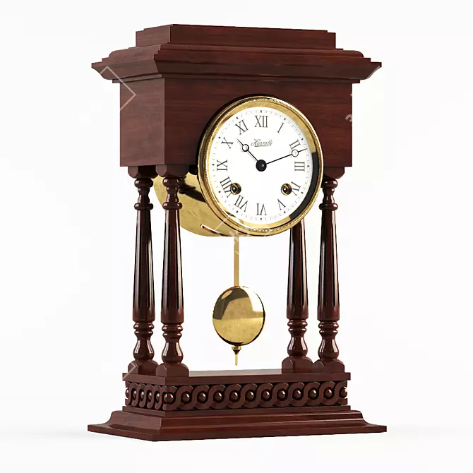 Elegant Hermle Judge Mantel Clock 3D model image 1