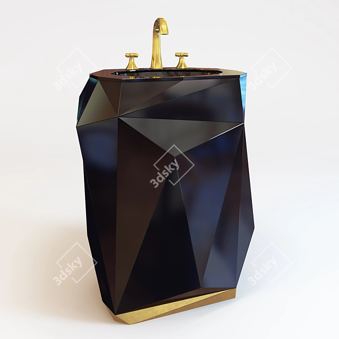 Elegant Diamond Freestand Washbasin 3D model image 1