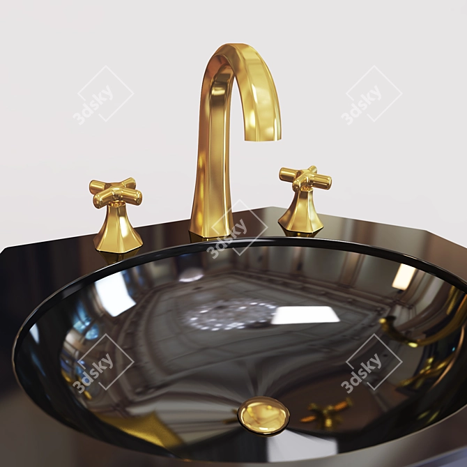 Elegant Diamond Freestand Washbasin 3D model image 3