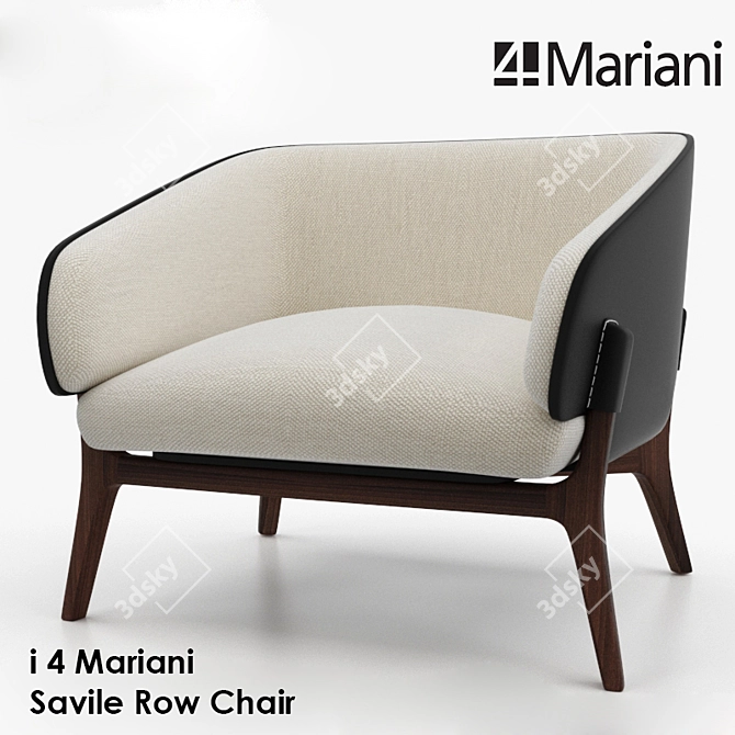 Luxury Mariani Savile Row Chair 3D model image 1