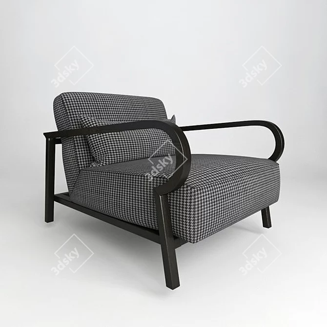 Milano 9290L Chair: Elegant Wood Design 3D model image 1