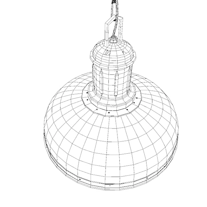 Vintage Iron Pendant Light: Daytona 3D model image 3