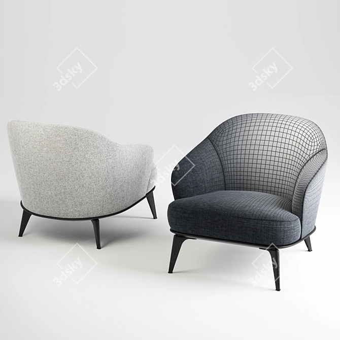 Elegant Minotti Leslie Sofa & Chair 3D model image 3