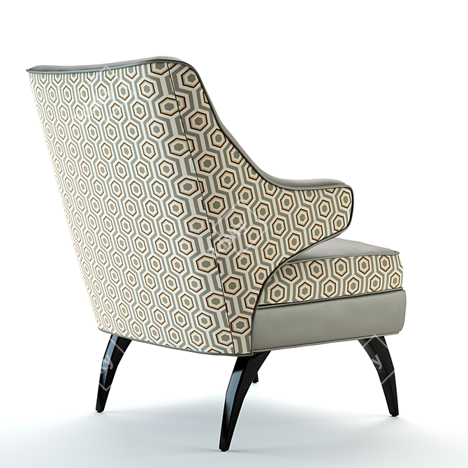 Title: Modern Grey Armchair 3D model image 2