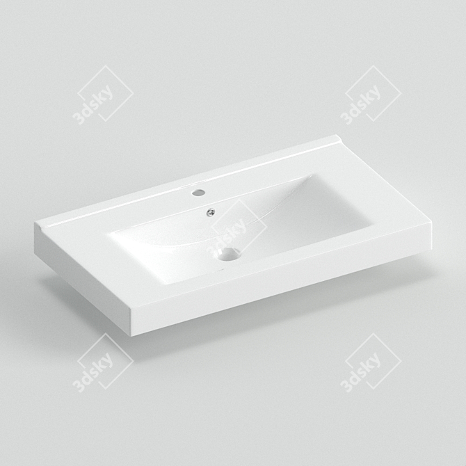 Elegant Porcelain Sinks Collection 3D model image 2