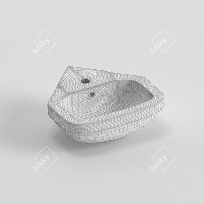 Elegant Porcelain Sinks Collection 3D model image 3