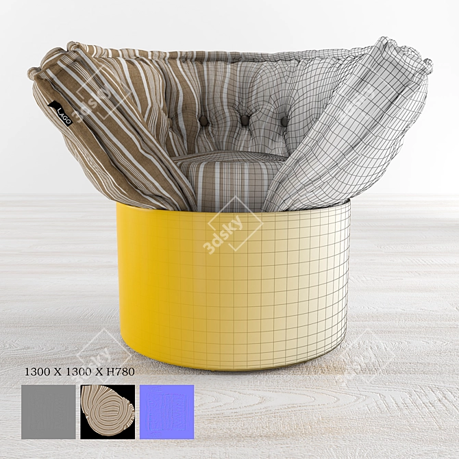 Cozy Comfort: HUGGY Cylindrical Chair 3D model image 3