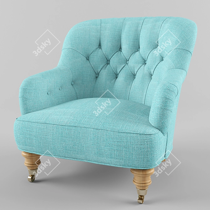 Elegant Linen Corrigan Chair 3D model image 1