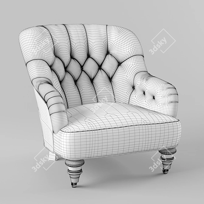 Elegant Linen Corrigan Chair 3D model image 3