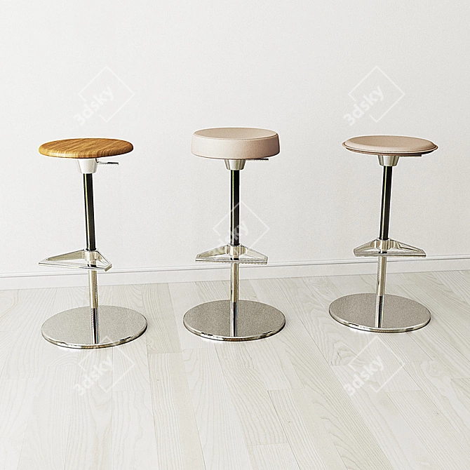 Vitra Zeb Stool: Sleek and Stylish 3D model image 1