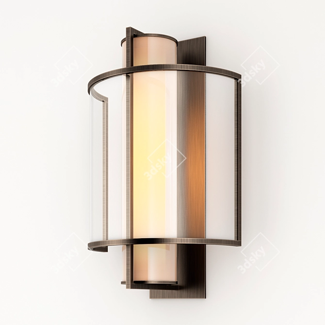 Halvdel Sconce - Handcrafted Metal and Glass Wall Light 3D model image 1