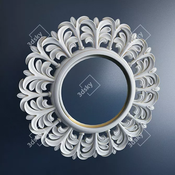 Sleek Round Mirror 3D model image 1