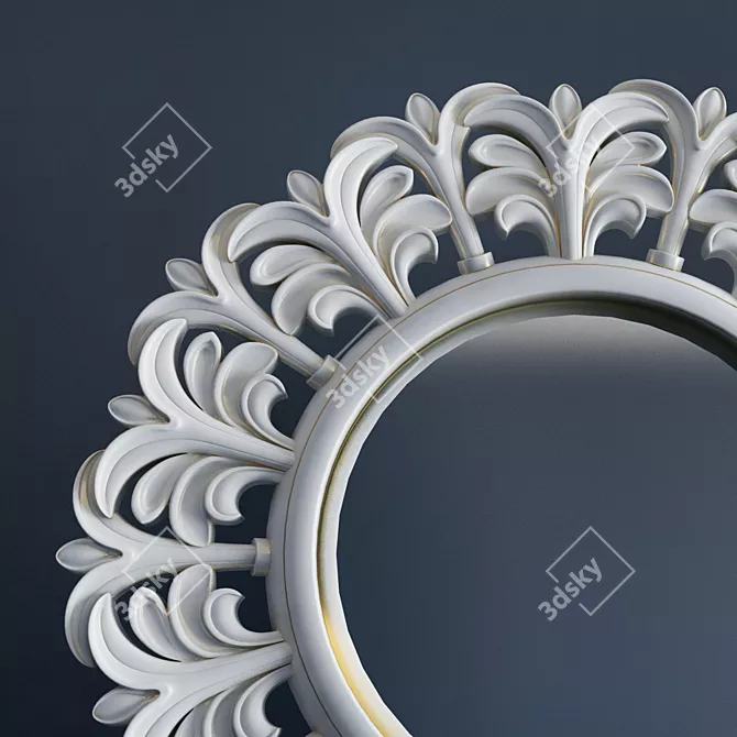 Sleek Round Mirror 3D model image 2