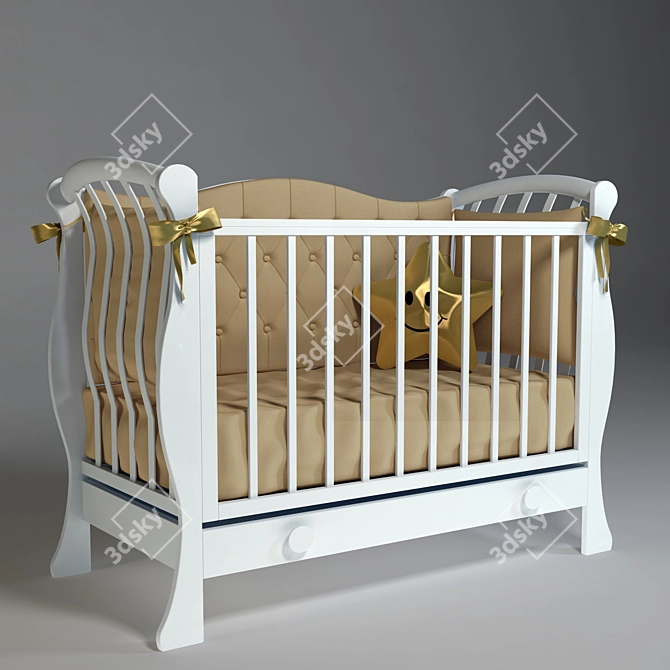 LeL Lily Cot-1200x600mm 3D model image 1