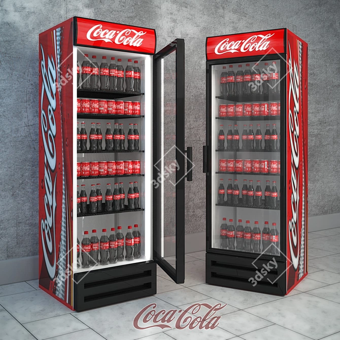 Coca-Cola Branded Fridge 3D model image 1