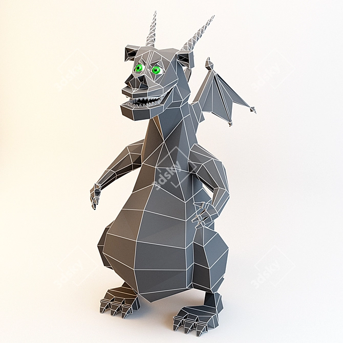  Red Dragon Plush Toy 3D model image 3