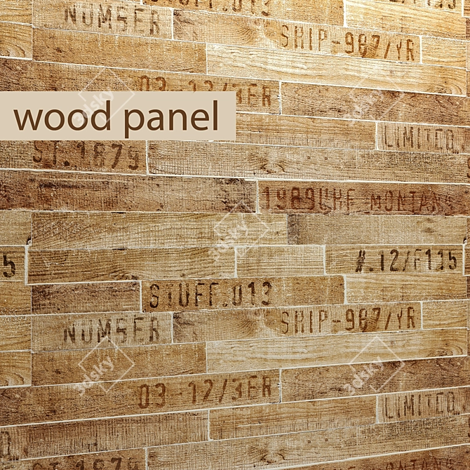 Natural Wood Panel Board 3D model image 1