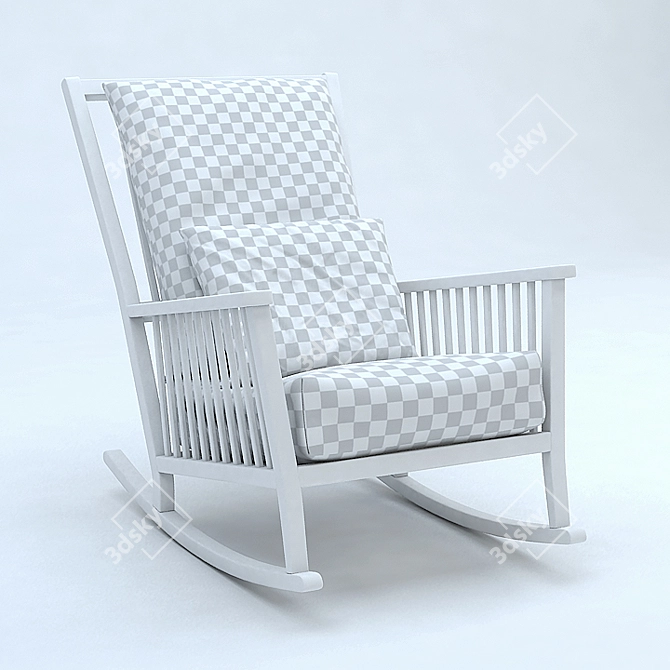 Oak Frame, Cotton Cushions 3D model image 2