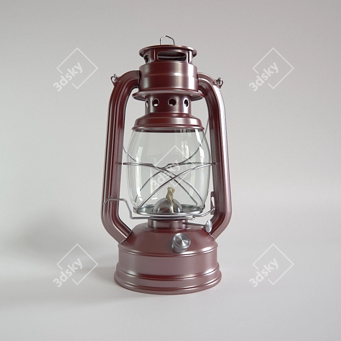 Vintage Loft Decorative Kerosene Lamp 3D model image 1