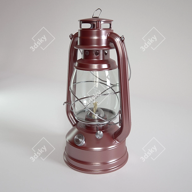 Vintage Loft Decorative Kerosene Lamp 3D model image 2