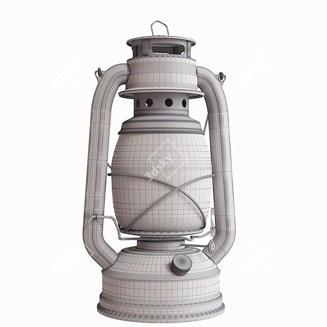 Vintage Loft Decorative Kerosene Lamp 3D model image 3