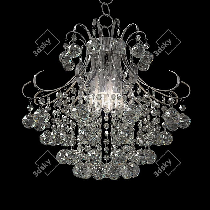 Luxury Crystal Chandelier - Elegant Lighting for Your Bedroom 3D model image 1