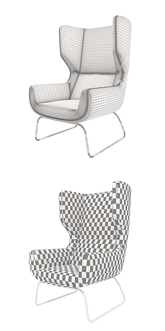 Naughtone Hush Armchair: Sleek and Comfortable 3D model image 3