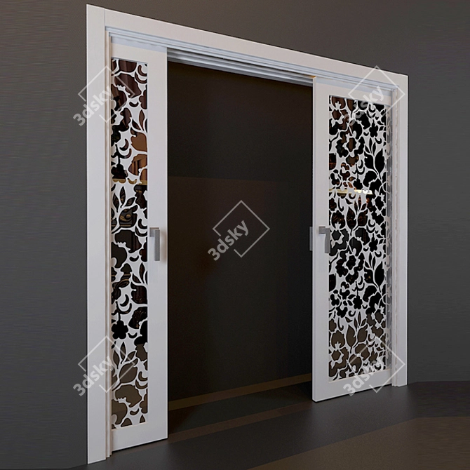 Sleek Slide Mirror Door 3D model image 2