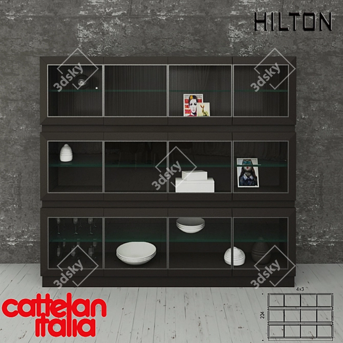 Cattelan Italia Hilton: Sophisticated Buffet with Accessories 3D model image 2