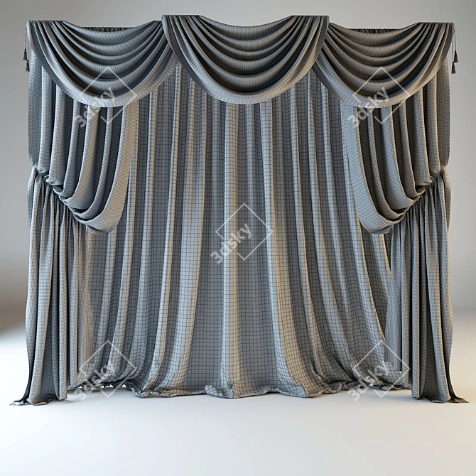 Timeless Elegance: Classic Curtain 3D model image 2