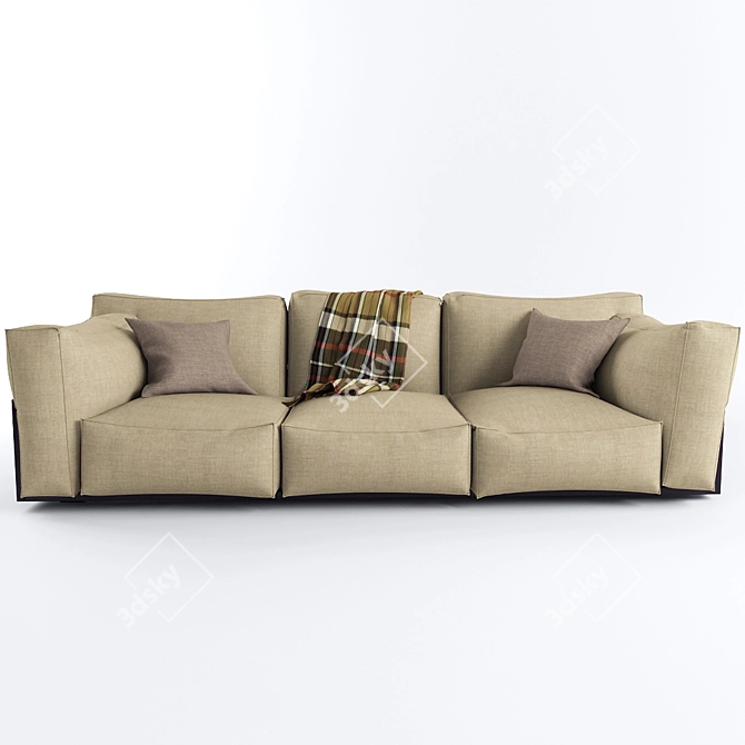 Cassina MEX Sofa: Sleek Design & Customizable 3D model image 3