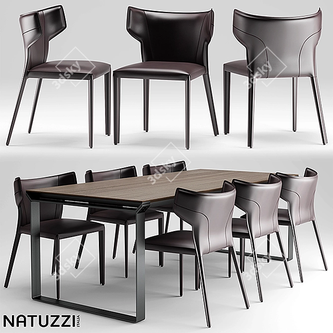 Elegant Natuzzi Table Set 3D model image 1