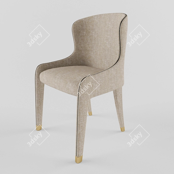 Elegant Velvet Dining Chair 3D model image 1