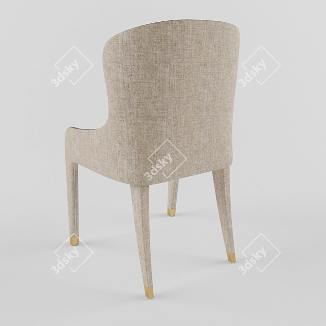 Elegant Velvet Dining Chair 3D model image 3